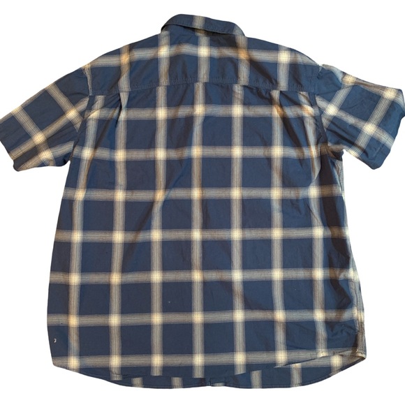 Carhartt Men’s Blue & White Short Sleeve Shirt Plaid Good Condition 3XL Work - Picture 2 of 6